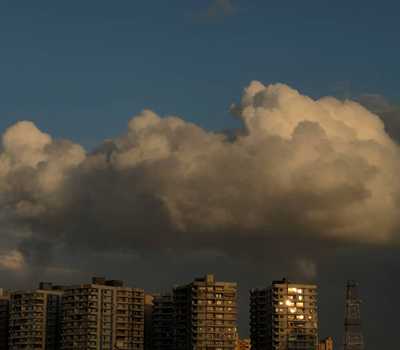 golden - poor building and clouds